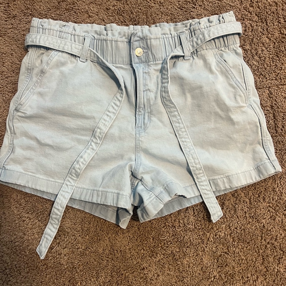 American Eagle Light Blue Paperbag Shorts – Size 14